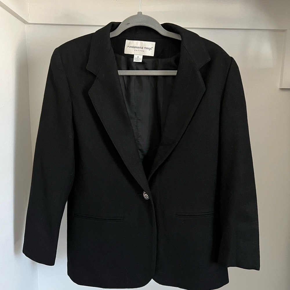 Fundamental Things Vintage Black Oversized Blazer